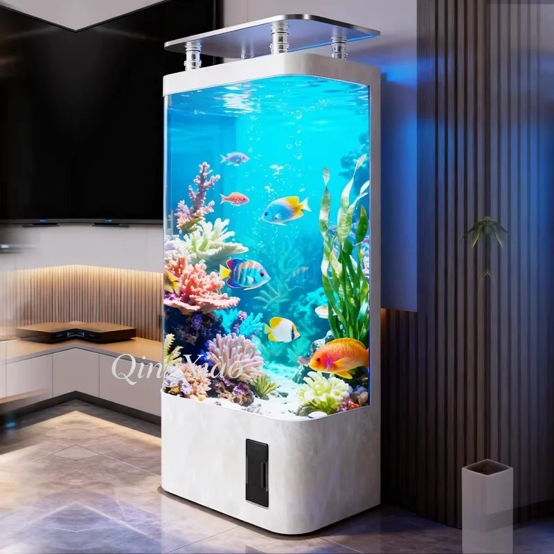 Intelligentes Selbstreinigendes Aquarium - Mittelgroßes Stehendes Ökologisches Aquarium mit Integrierter Filtration Kein Wasserwechsel Erforderlich