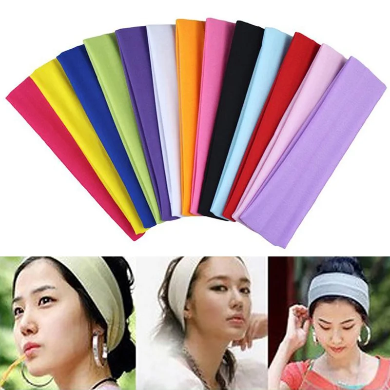 Fashion Yoga Hair Bands Sports Headband Wide Elastic Running Fitness Headwear Women Turban Head Warp Hairband Sweatband