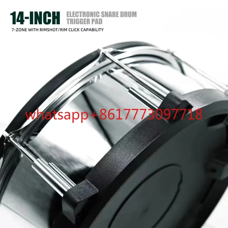 10 -12 -14-Inch Steel Electronic Electric Snare Drum Dual Trigger Sensors with Snare Drum Metal Shell