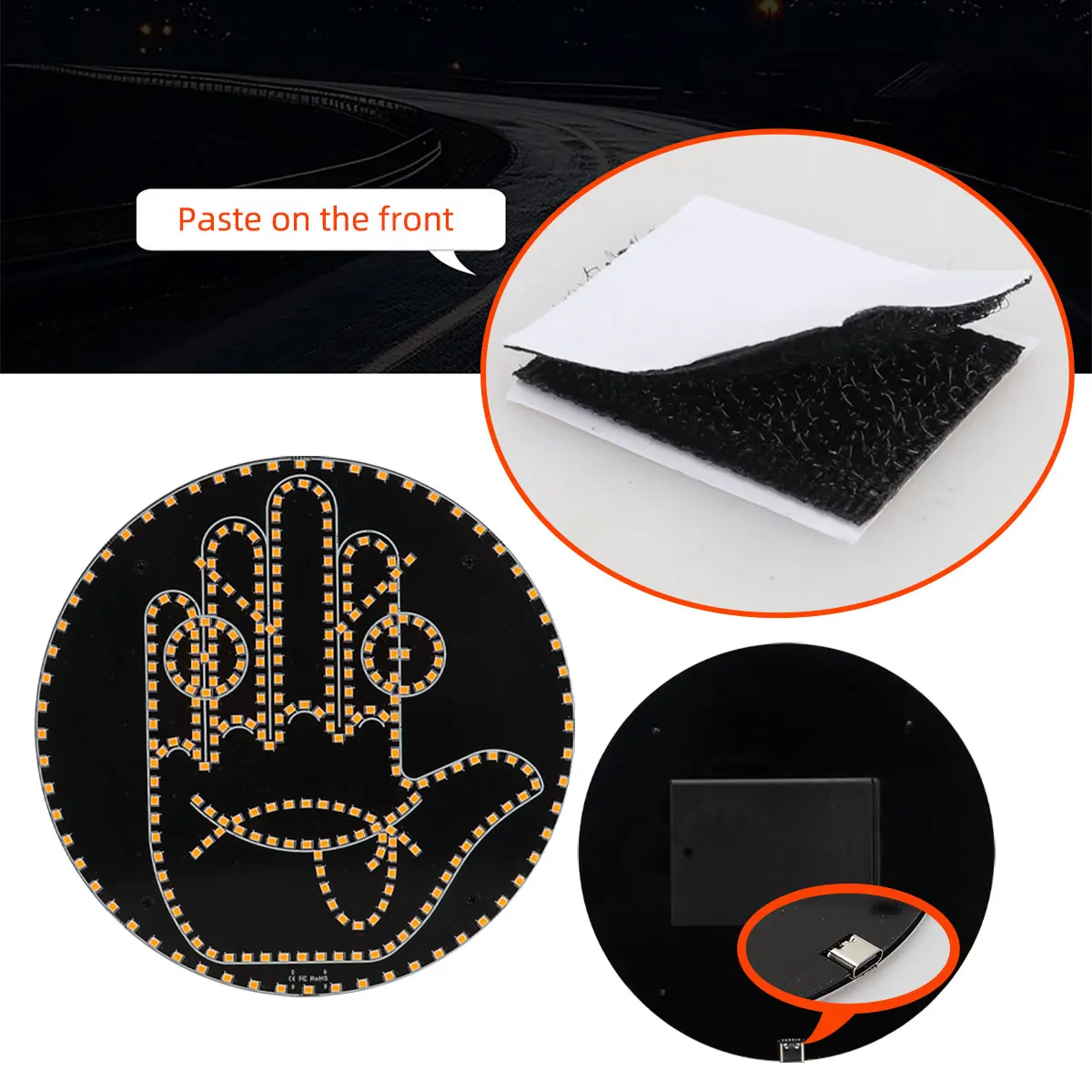 Car LED Funny Facial Expression Light With Remote Control Rear Window Multi-function Warning Reminder Lamp Exterior Accessories