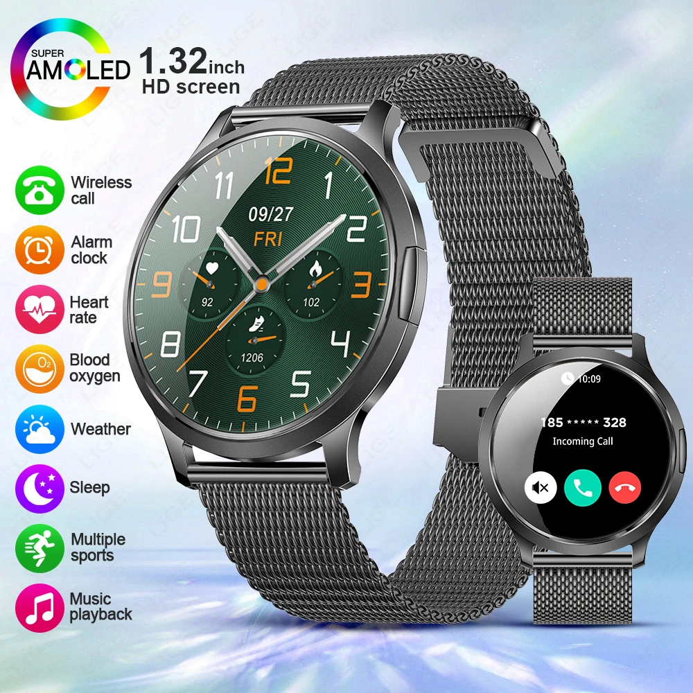 

Ультратонкие женские часы LIGE с AMOLED HD-экраном, умные часы 2026 года, новые, водонепроницаемые IP68, с монитором сердечного ритма, женские смарт-часы