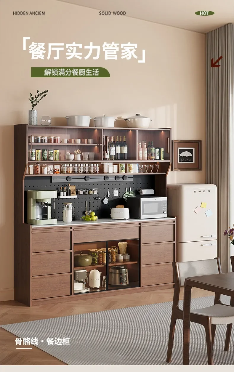 DSA solid wood dining side cabinet integrated locker against the wall, antique new track socket in the living room