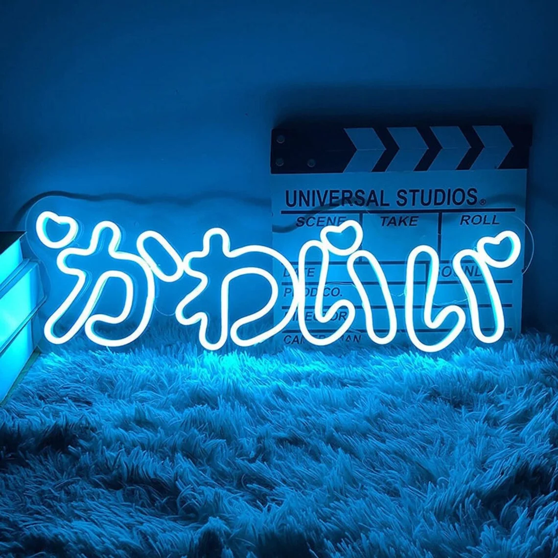 Custom Kawaii Japanese Neon Sign Teenager Girls Kids Bedroom Lamp Decor Wall Mount with Hearts Gift for Anime Fans Gift for Her