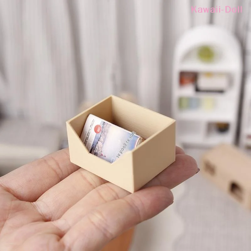 [DO]1 Set 1:12 Scale Dollhouse 3 Layer Storage Container Organizer Bin Kit DIY Accessory Mini Stackable Storage Box For Dioramas