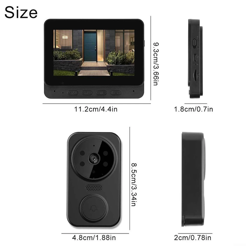 ABS Home Security Door Bell Camera Wireless System Door Bells With Camera Wireless Intercom