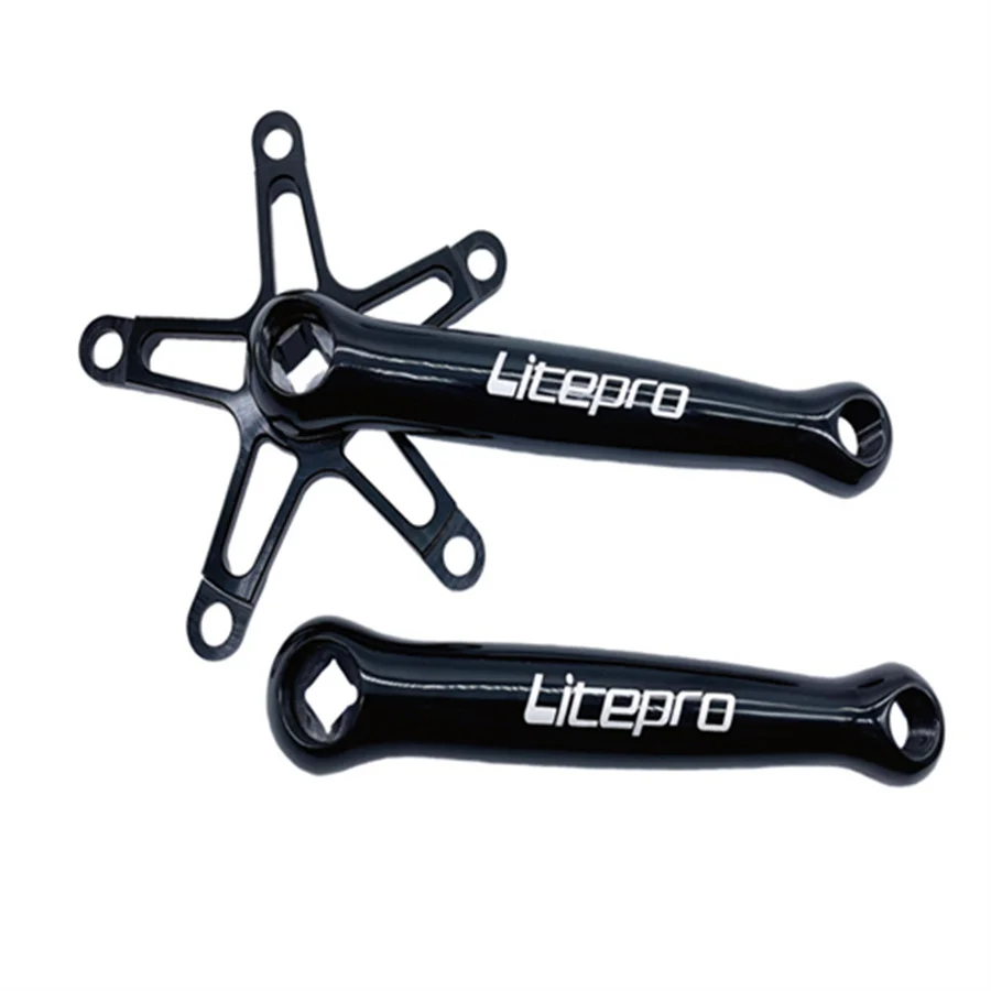 Litepro MTB Road Bicycle Square Hole Crankset Straight Pawls 170mm Fit Chainwheel 130 BCD Aluminum Alloy Cranks For Brompton