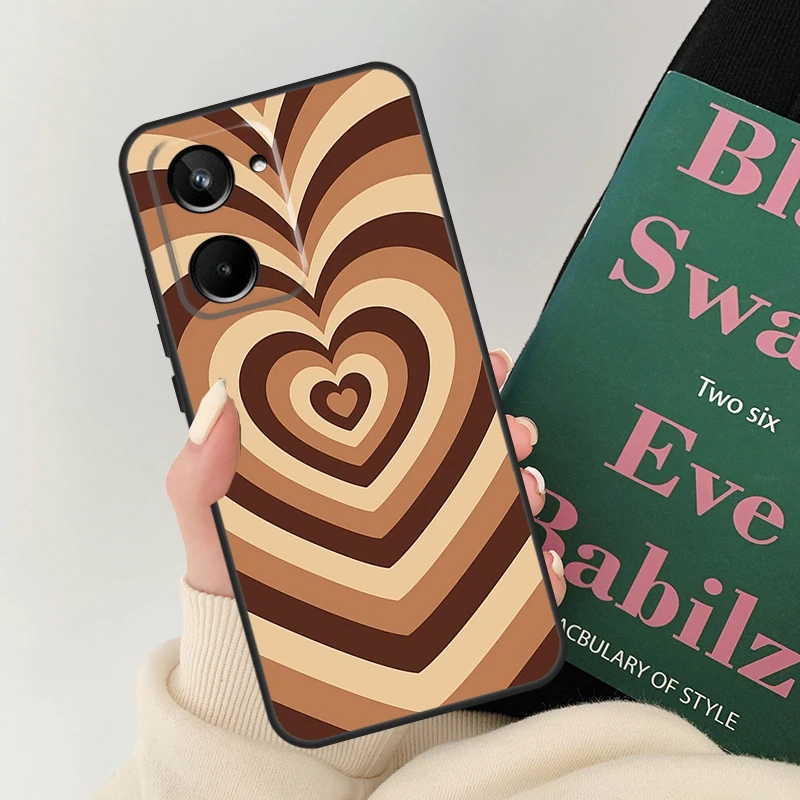 Latte Love Coffee Heart Brown For Realme C67 C55 C53 C51 C35 C33 C30 C21Y C25s C15 9 10 11 12 Pro Plus GT Neo 5 6 Case image 5