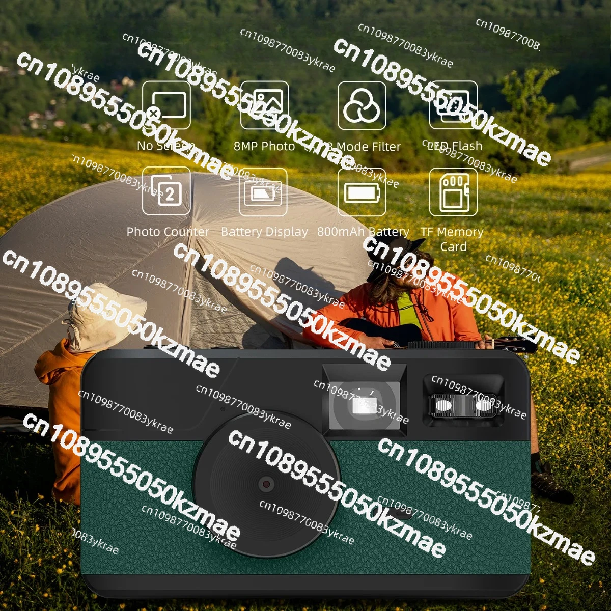 

2025 New Retro Vintage Mini Digital Camera | Screenless, 8MP with Flash, 8 Mode Filters, Ideal for Camping