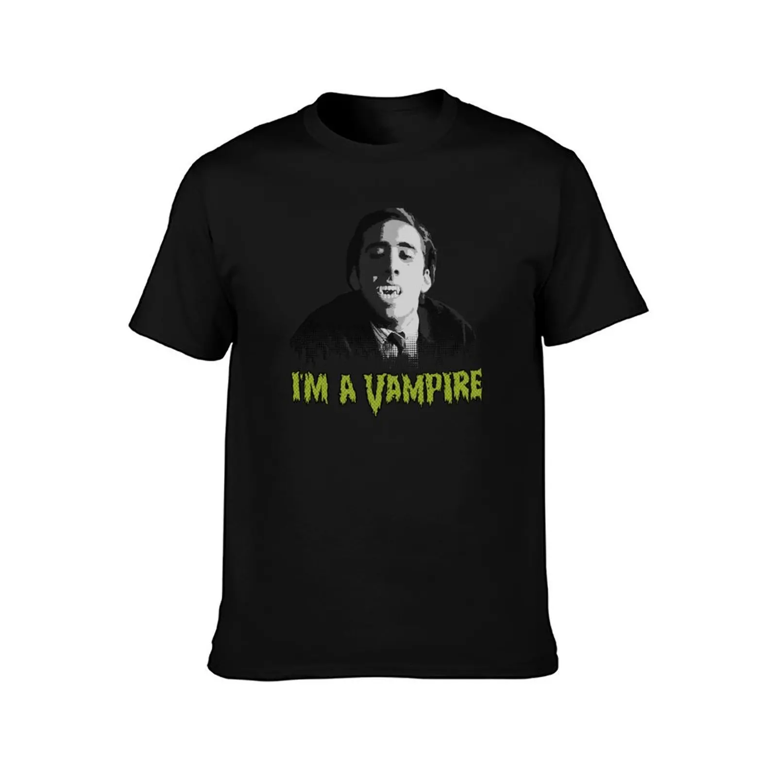 I'm A Vampire - Nicolas Cage (Vampire's Kiss) - Acid Green T-Shirt Halloween Theme T-Shirt
