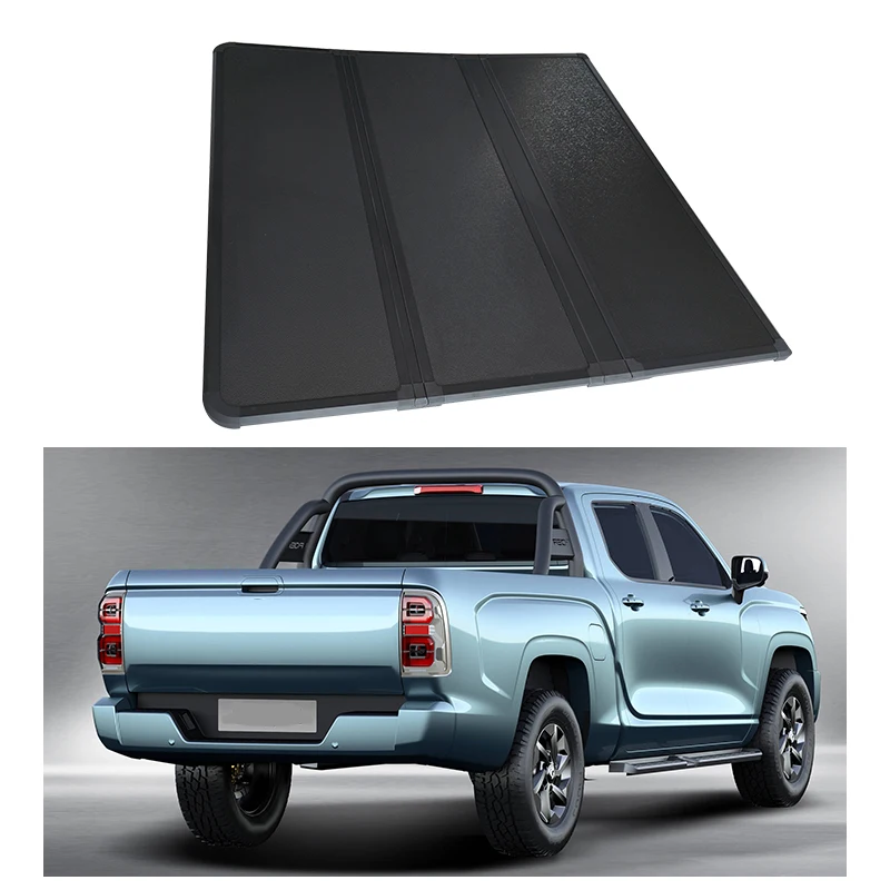 Manufacturer Profession Pickup Exterior Accessories Hard Tri-fold Aluminum pickup truck bed cover for Nissan Titan 5.5ft