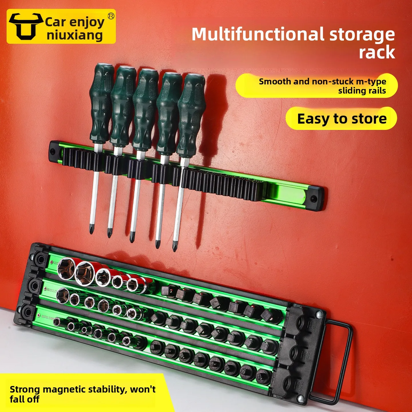 

Многофункциональная прочная магнитная металлическая стойка для хранения, универсальная подвесная направляющая из алюминиевого сплава для хранения инструментов