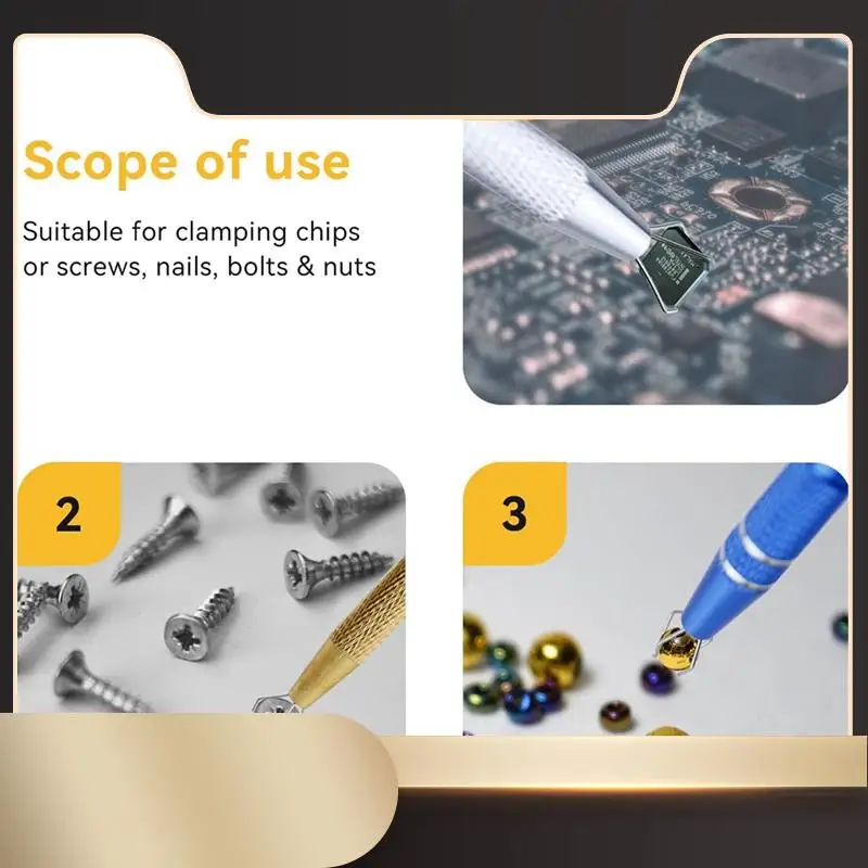 4 Pcs Jeweler's Pick Up Tool, Stainless Steel Piercing Ball Grabber-Tool, Pearl Grabber-Pick Up Tool With 4 Prongs-N36R