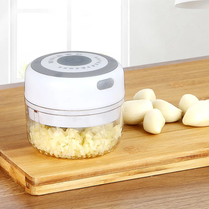 Electric Kitchen Chopper Garlic Masher Meat Grinder Mini Food Vegetable Crusher USB Rechargeable Food Processor 100ML 250ML