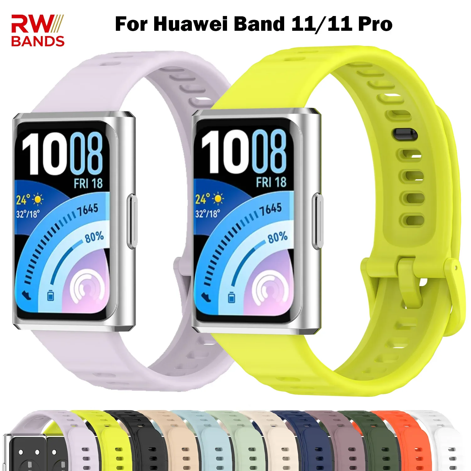 Original-Armband für Huawei Band 11 Pro Zubehör Ersatz-Silikonarmband Uhrenarmband für Huawei Band 11 Serie