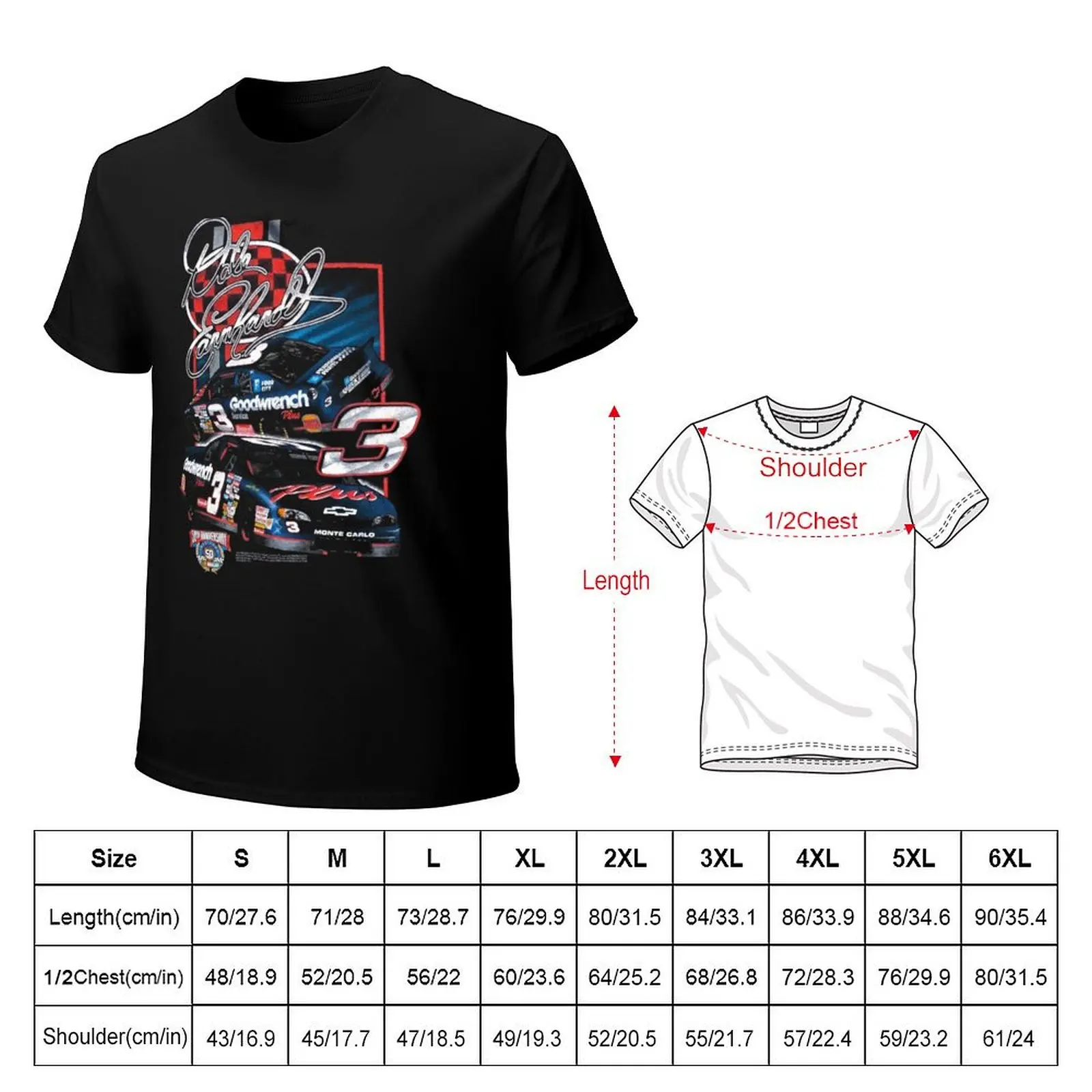 Vintage Dale Earnhardt 3 Monte Carlo Retro T-Shirt Soft Stretch Short Sleeve Top