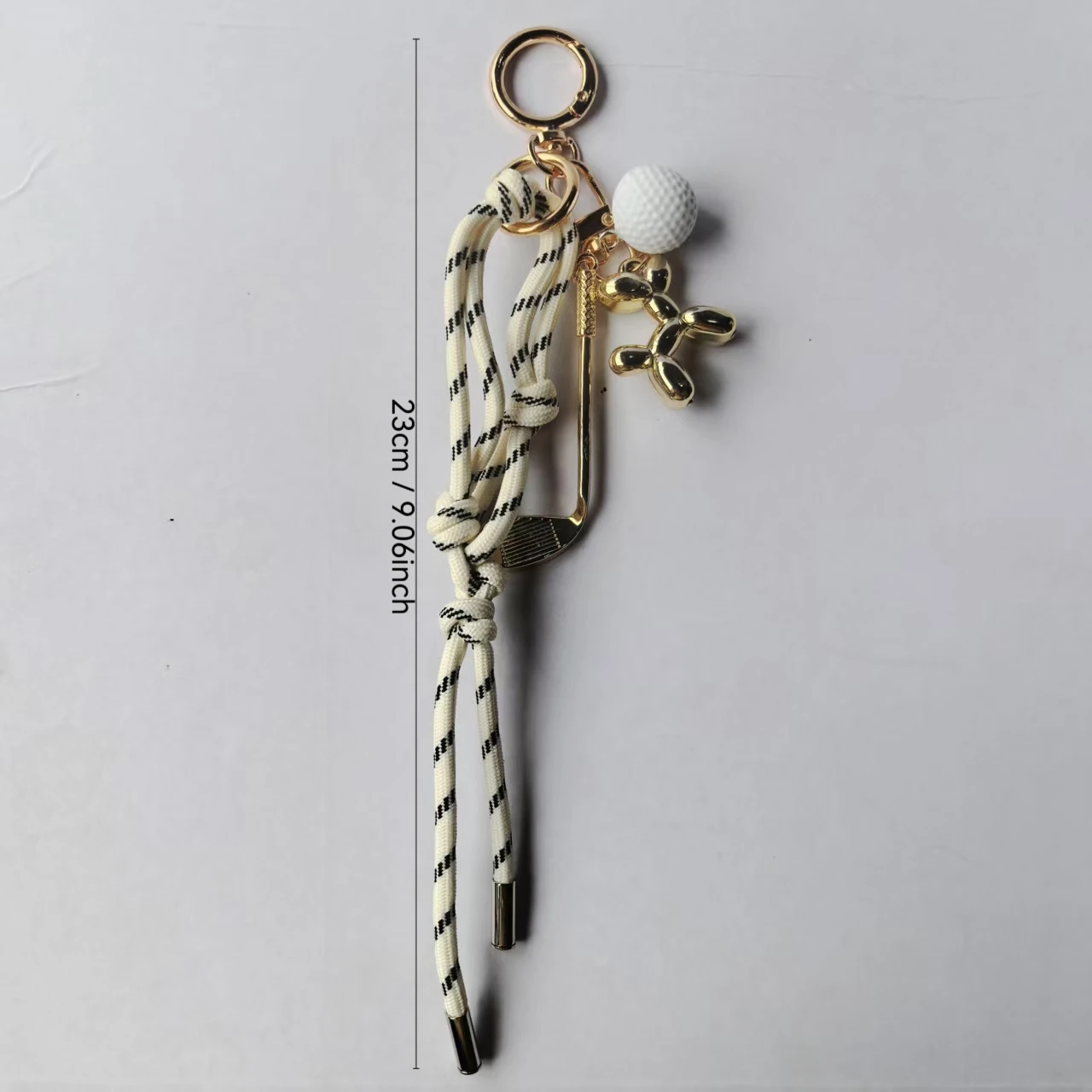 Luxury-Glamorous Golf Ball Set Keychain 3D Balloon Dog Accessory Creative Hand-Woven Bag Pendant Decoration Gift