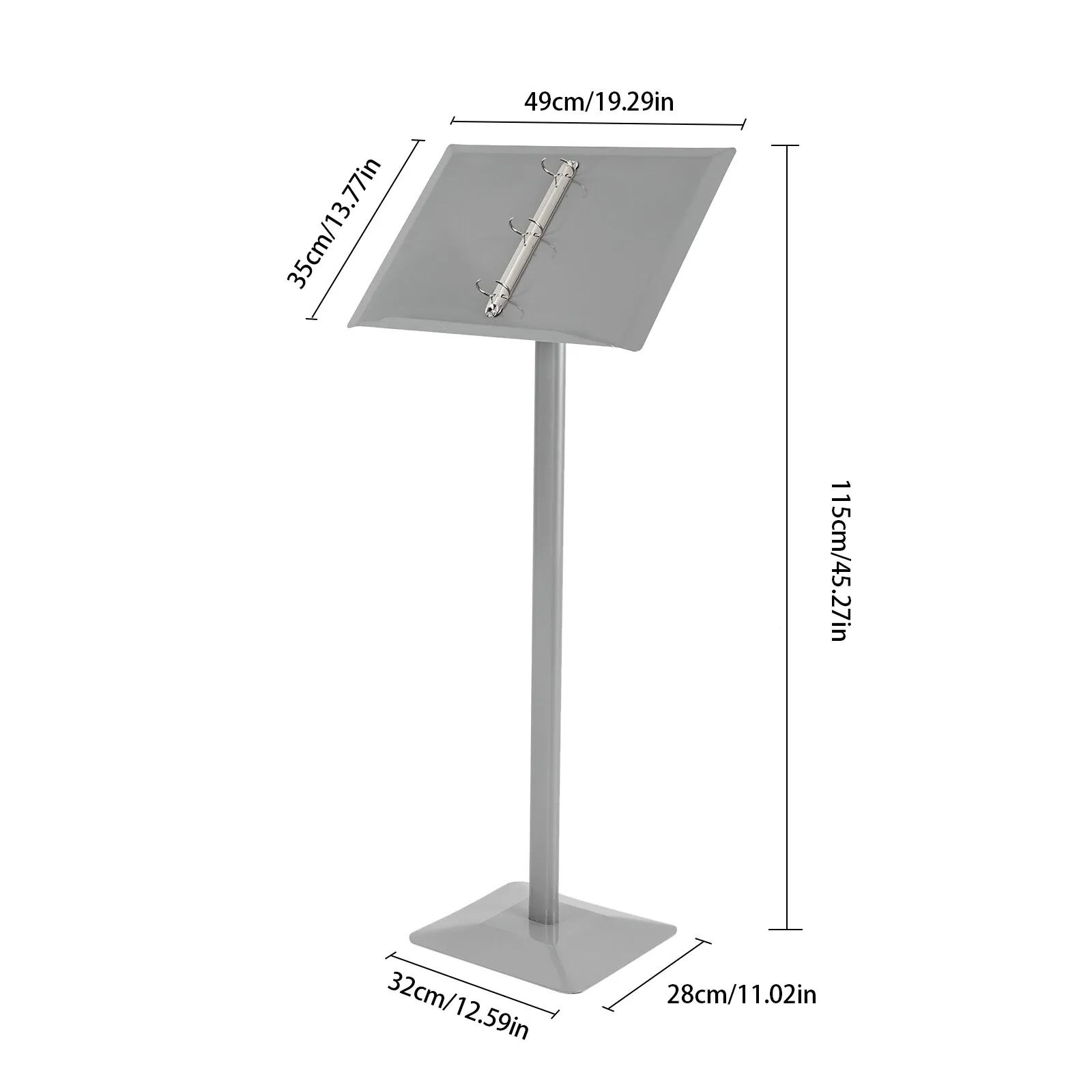 الفضة 32*28*115 سنتيمتر القائمة حامل كتالوج متصفح الطابق حامل منبر حامل كتيب حامل القائمة الرف مع تصميم يربك