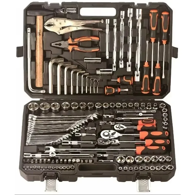 132/146/150PCS Tool Box Hand Tools for Car Repair Ratchet Spanner Wrench Socket Set Car Tire Repair Mechanical Kits Completo