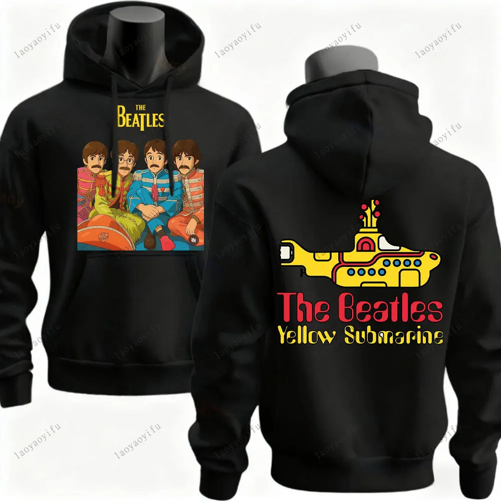 هوديي البيتلز بأكمام طويلة، أزياء الشارع، هودي بكتف منسدل، ملابس رياضية، ملابس جمالية #5