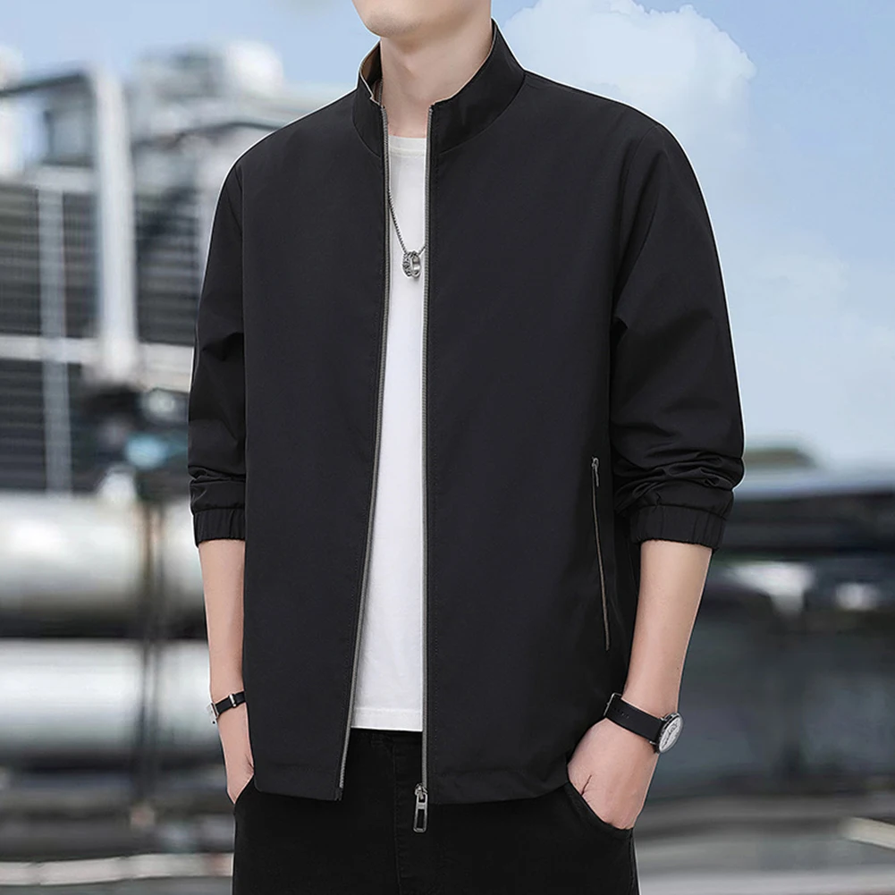 Men's Long Sleeve Casual Solid Color Workwear Coat Jacket Base Layer Designed for Practical Use in Work and Outdoor Conditions