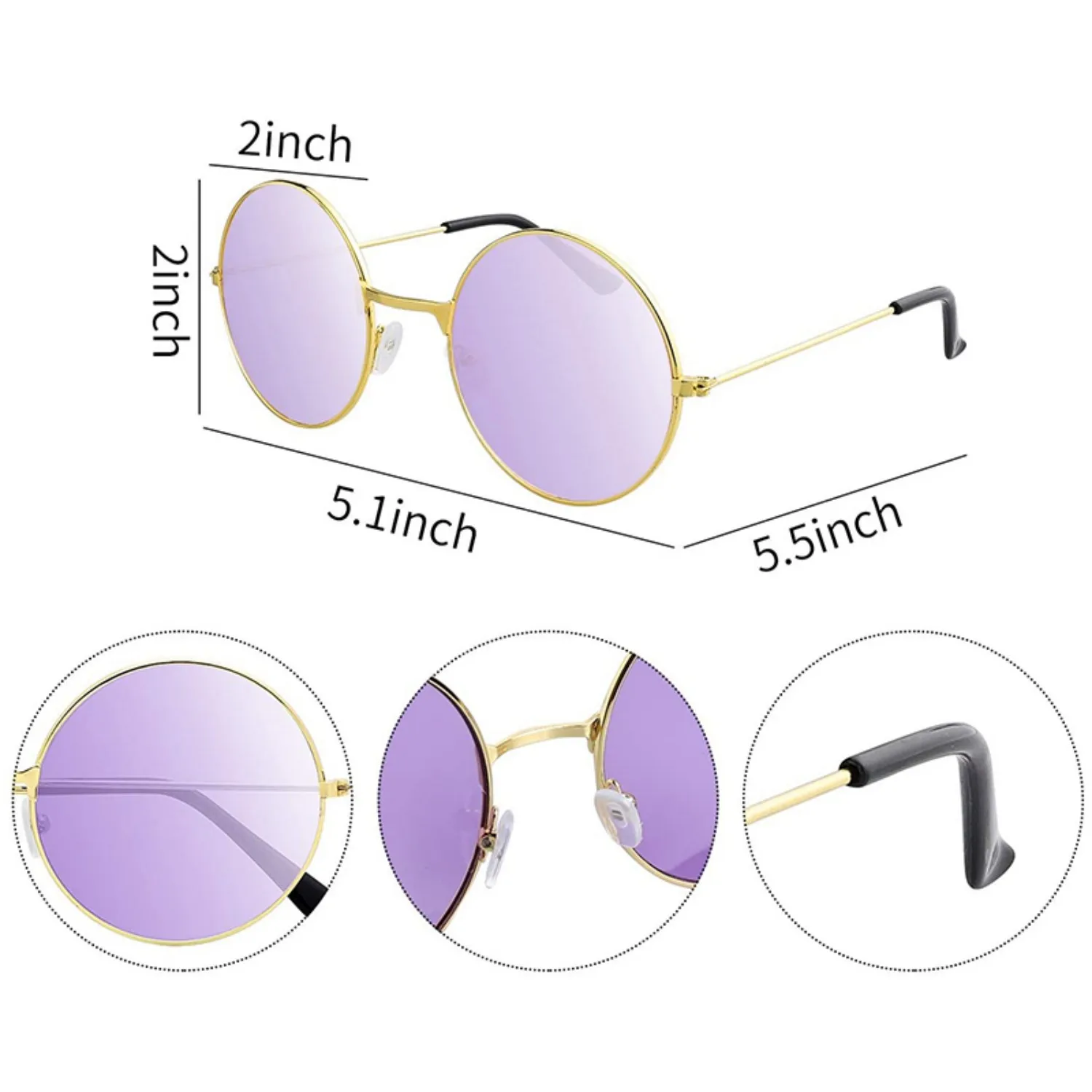 Hippie Theme Dress Up Kit Flower Crowns Sunglasses Necklaces Stickers for 60s 70s Theme Party, Groovy Costume Accessory