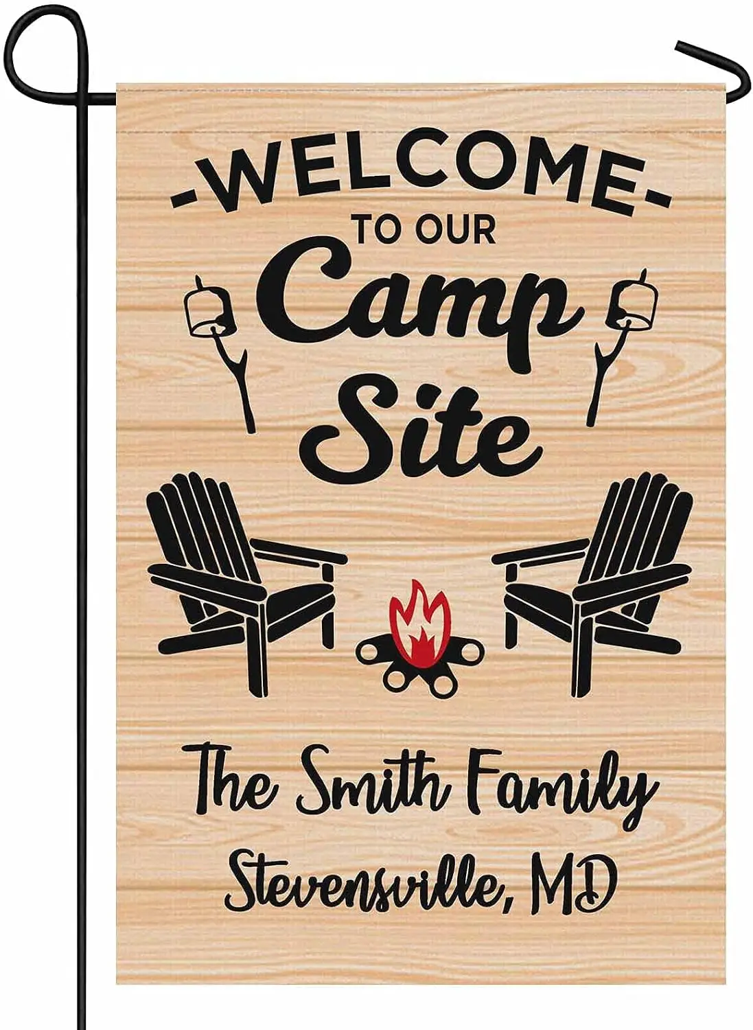 Personalized Camper Camping Garden Flag Welcome to Our Campsite Rv Flag jaa