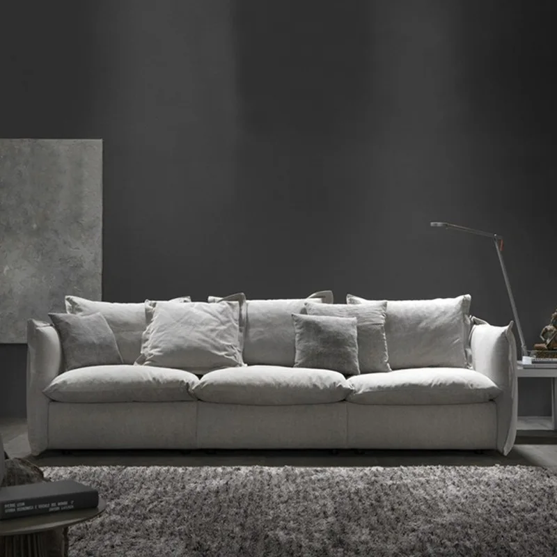 rw-Nordic fabric sofa modern simple small and medium-sized latex down sofa single trio Internet celebrity-