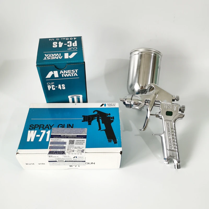 

Japan Iwata W-71 Spray Gun Car Furniture Paint Spraying High Atomization 1.0/1.3/1.5/1.8 Nozzle On The Pot