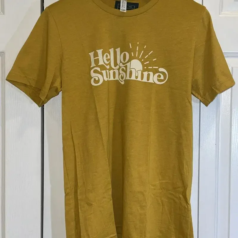 Hello Sunshine T Shirt Ruff House Bella Canvas  Mustard Yellow Sz M