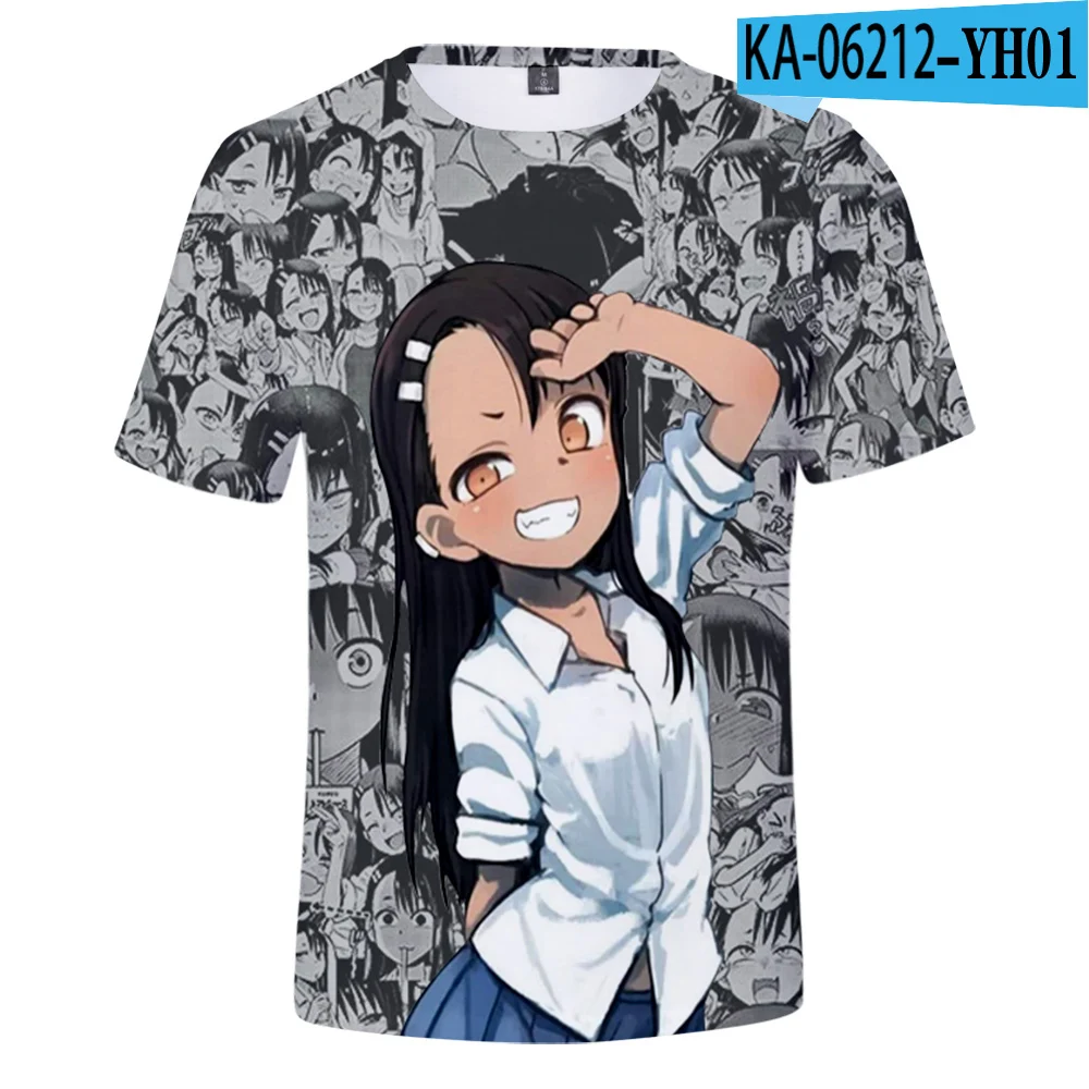 IJIRANAIDE NAGATORO SAN 3D Printing T-shirt Summer Fashion Round Neck Short Sleeve Popular Japanese Anime Streetwear Plus Size