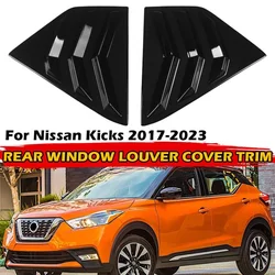 For Nissan Kicks 2017-2023 Car Rear Louver Window Side Shutter Cover Trim Sticker Vent Scoop ABS Carbon Fiber Accessories Auto