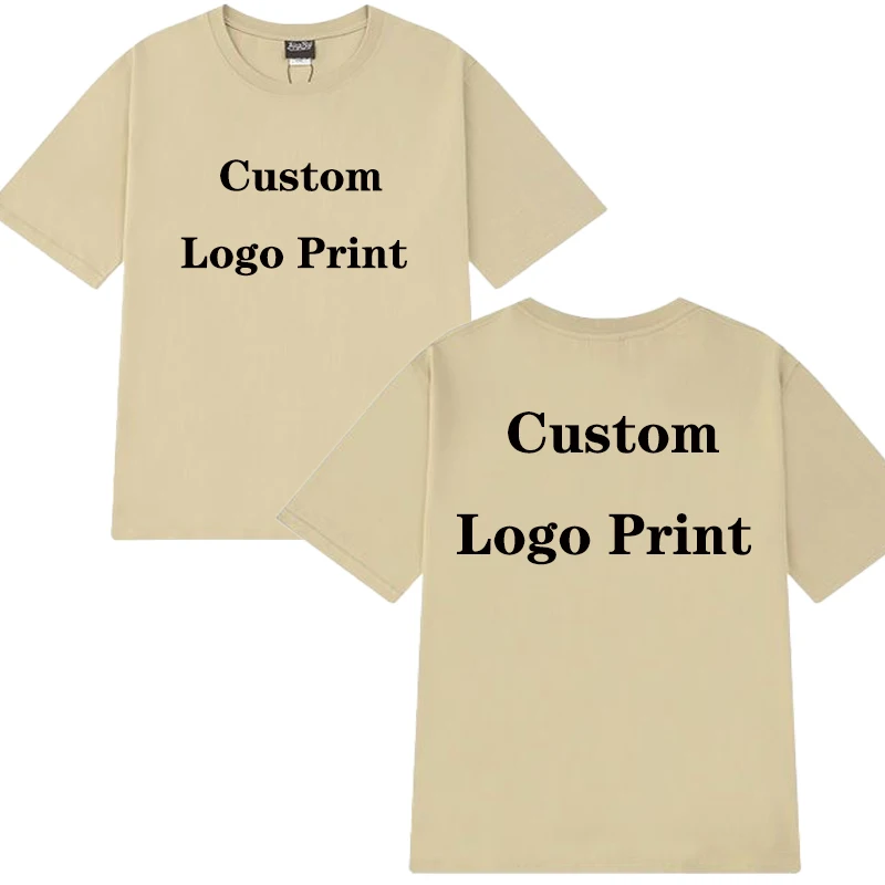 High Quality Custom logo print short sleeve T-shirts Men Women couple gifts Fashion Tops Unisex Oversized 100% Cotton T shirt