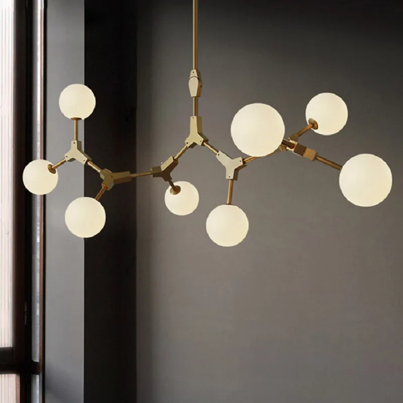 

Modern Golden chandelier Nordic lamp molecular Living Room Decor Dining Lights Kitchen Island Luminaires hotel chandelier