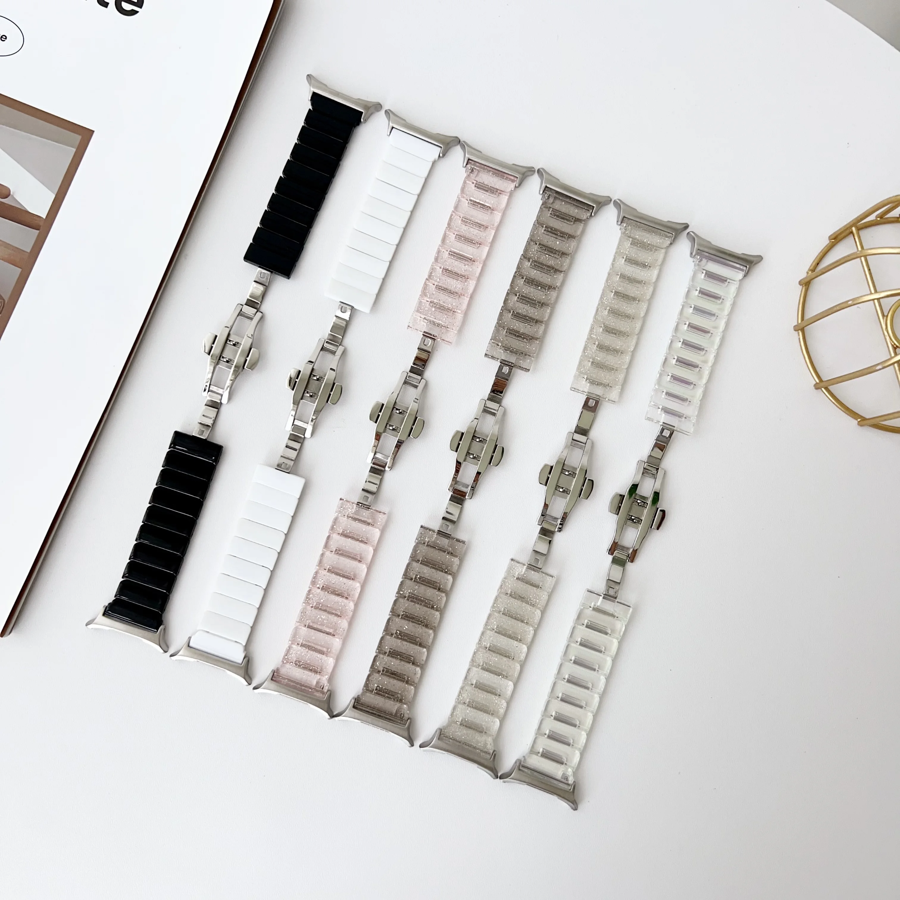 حزام راتنج شفاف للنساء ، شريط ساعة شفاف ، حزام إبزيم للسيدات ، سامسونج جالاكسي 7 الترا ، 47 top