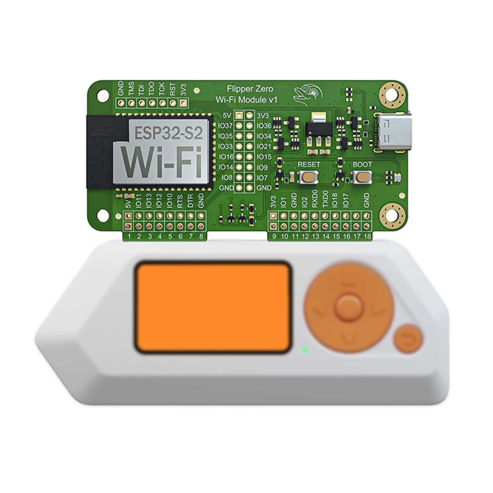 WiFi Developer for Flipper Zero ESP32-S2, Wireless Development Module, IoT Device Control, WiFi Expansion Board PINGEQUA