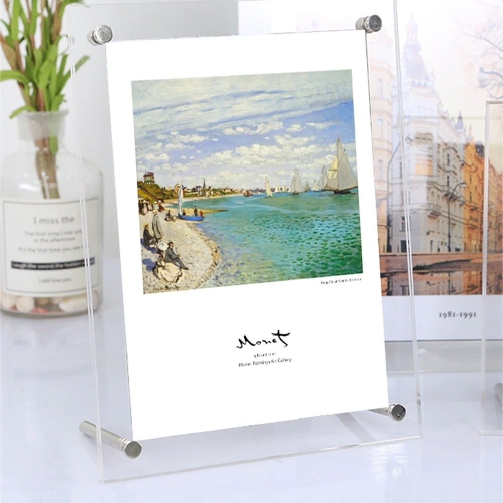 Simple Acrylic Photo Frame Crystal Pendulum Mounted Seven-inch A3 A4 Picture Frame Personality Creative Photo Poster Frame Wall