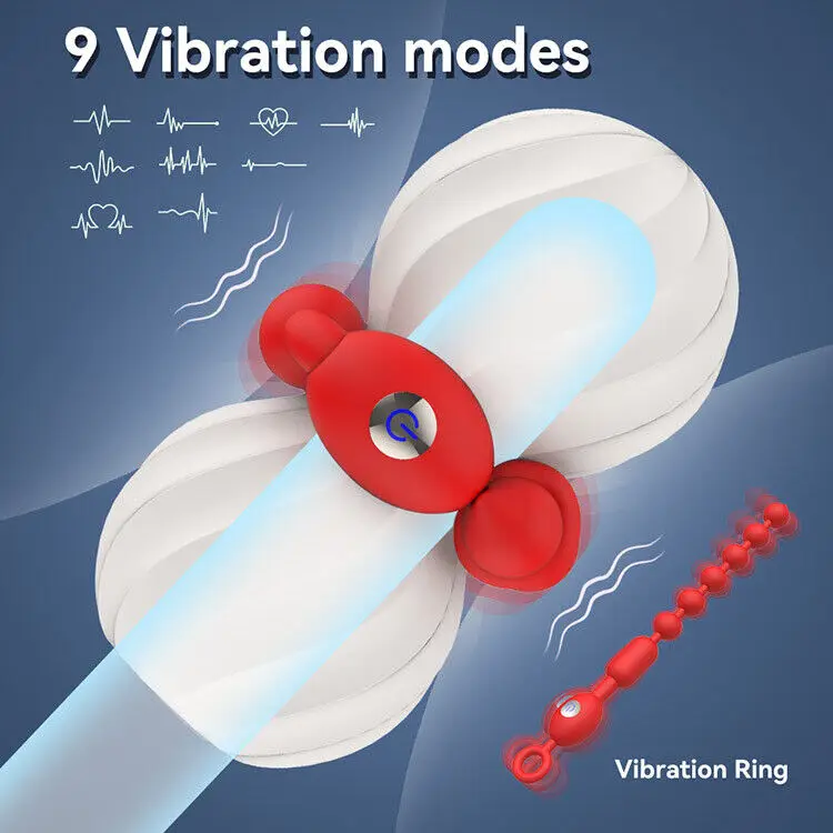 Multifunctionele Verwarming Met Pull Kralen Vliegtuig Cup Vibrator Orale Seks Vaginale Massage Penis Stimulator Mannelijke Masturbatie Sextoy