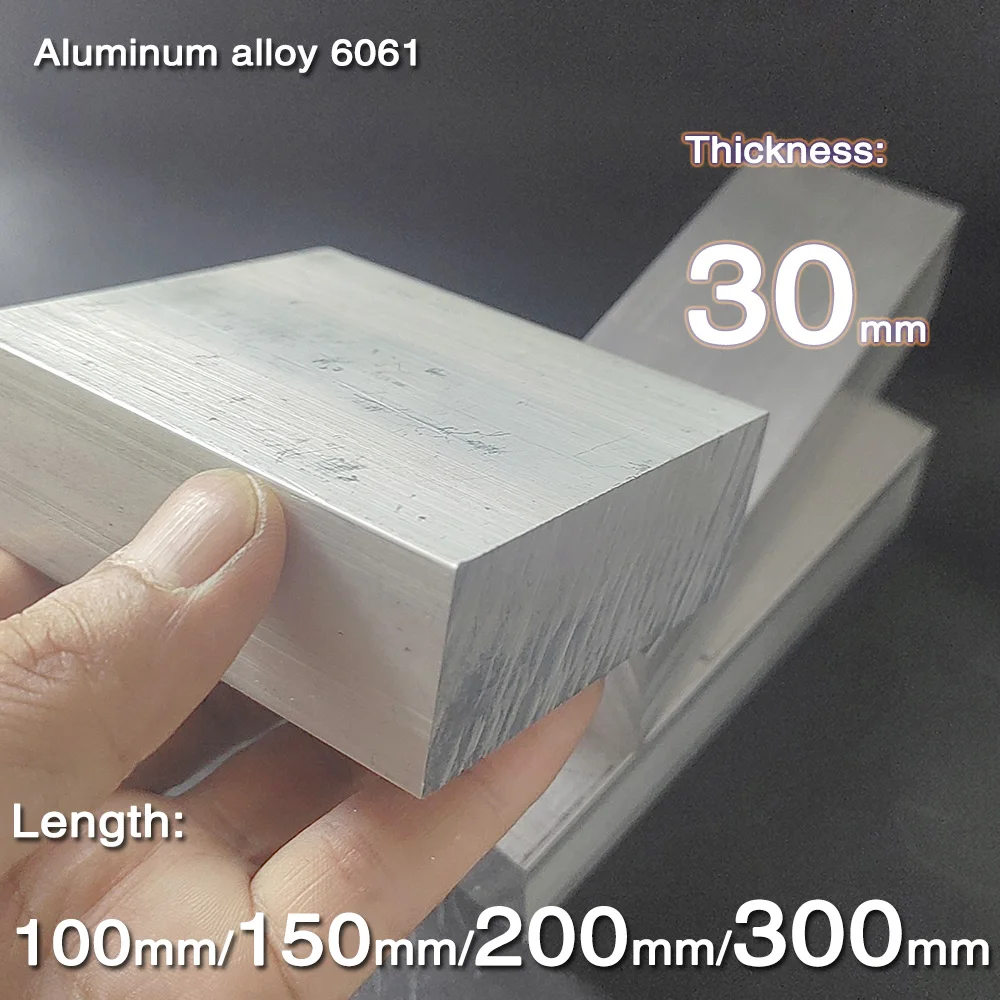 

Aluminum Alloy Flat Bar 6061 Thickness 30mm Width 40mm 50mm 60mm 70mm Length 100mm 150mm 200mm 300mm