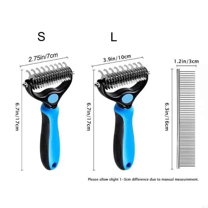 68UC Pet Hair Removal Combs Rake Combs Deshedding Combs Dematting Combs Shedding Combs Dogs Combs Cats Combs Grooming Combs