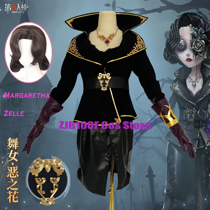 

Black Rose Female Dancer Costume Game Identity V Margaretha Zelle Cosplay Flower Dress Halloween Suit Anime Clothing FOR Woman