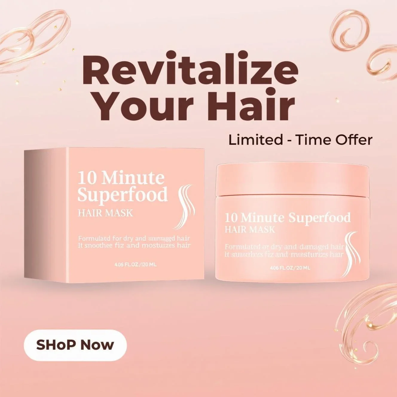 

10-минутная маска для волос Superfood, 120 мл, лечение глубокого восстановления для сухих поврежденных волос, контроля вьющихся волос, уменьшения секущихся кончиков, добавления блеска.