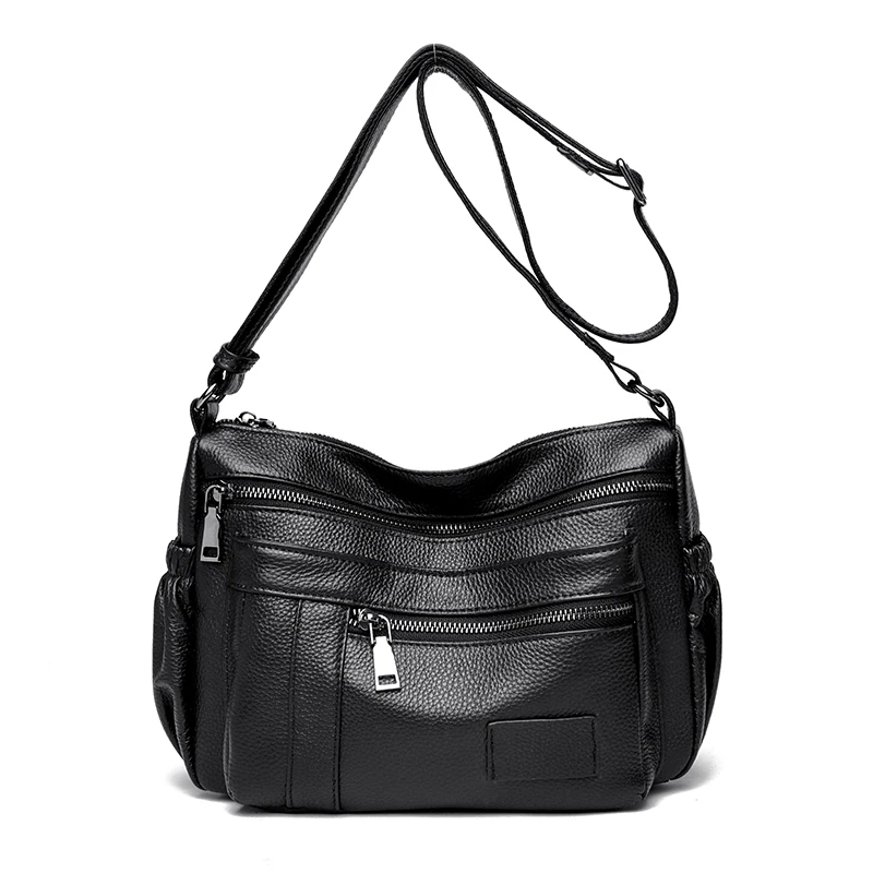 

Fashionable Cowhide Leather Shoulder Crossbody Bag, Multi-Color Genuine Leather Women's Large Capacity Bag with Hidden Compartment and Id Pocket, Commuter Bag