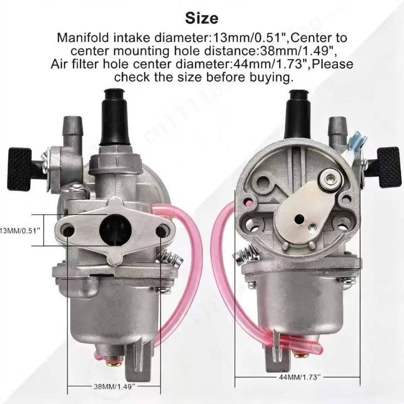 PZ13 13mm Carburetor, Replacement Carb for 43cc‑49cc 2‑Stroke Engine, Fit for Scooter, Dirt Bike Motorcycle Parts