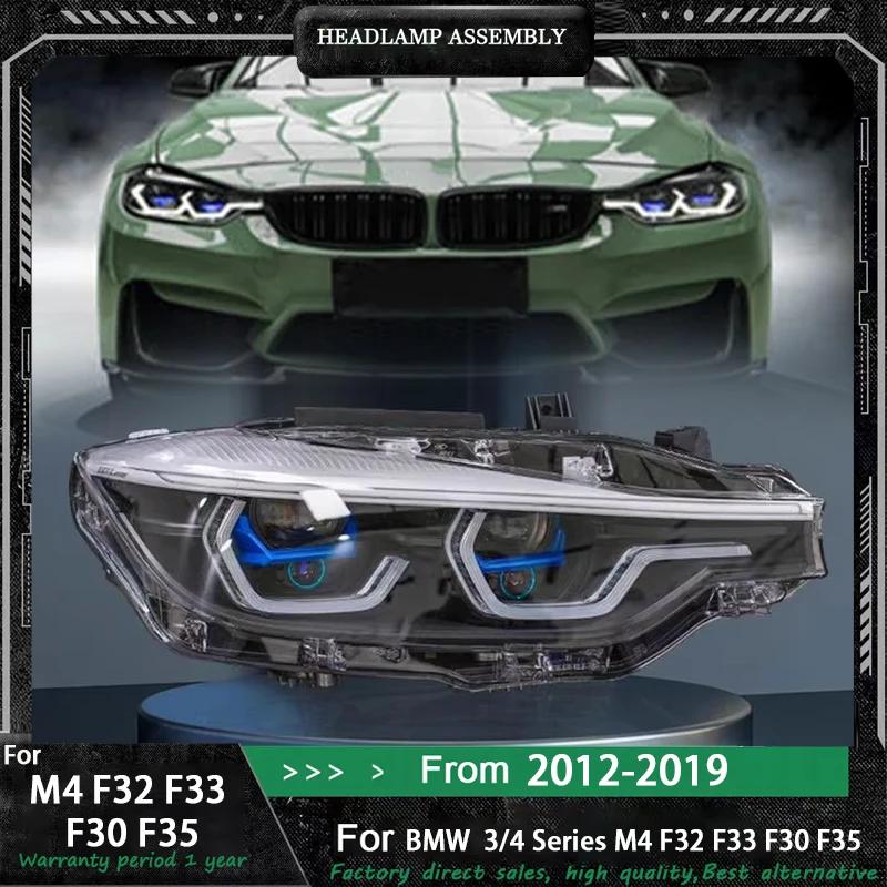 

Автомобильные светодиодные фары в сборе для BMW 3/4 серии M4 F32 F33 F30 F35 13-19 Автоматические противотуманные фары DRL Тормозные указатели поворота Plug and Play