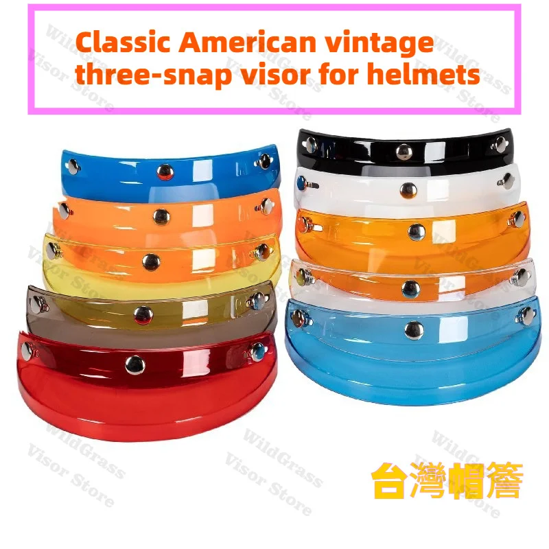 Vintage Moto Helmet Visor Shield Lens Sun Block 3 Pin Buckle for Retro Motorcycle Open Face Full Face Helmet Motocross Off Road