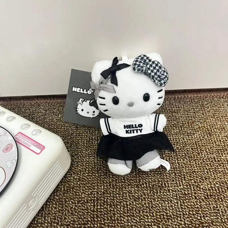 

Мультфильм аниме новая черно-белая школьная форма «Hello Kitty» для девочек плюшевые игрушки брелок рюкзак на молнии кулон подарок