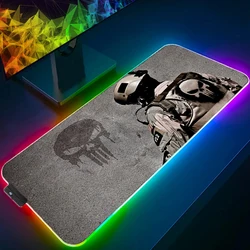 RGB LED Mouse Pad Punisher Large Rubber Anti Slip Mouse Pad  anti slip and Waterproof Deskmat Computer Gamer Accessories DeskMat