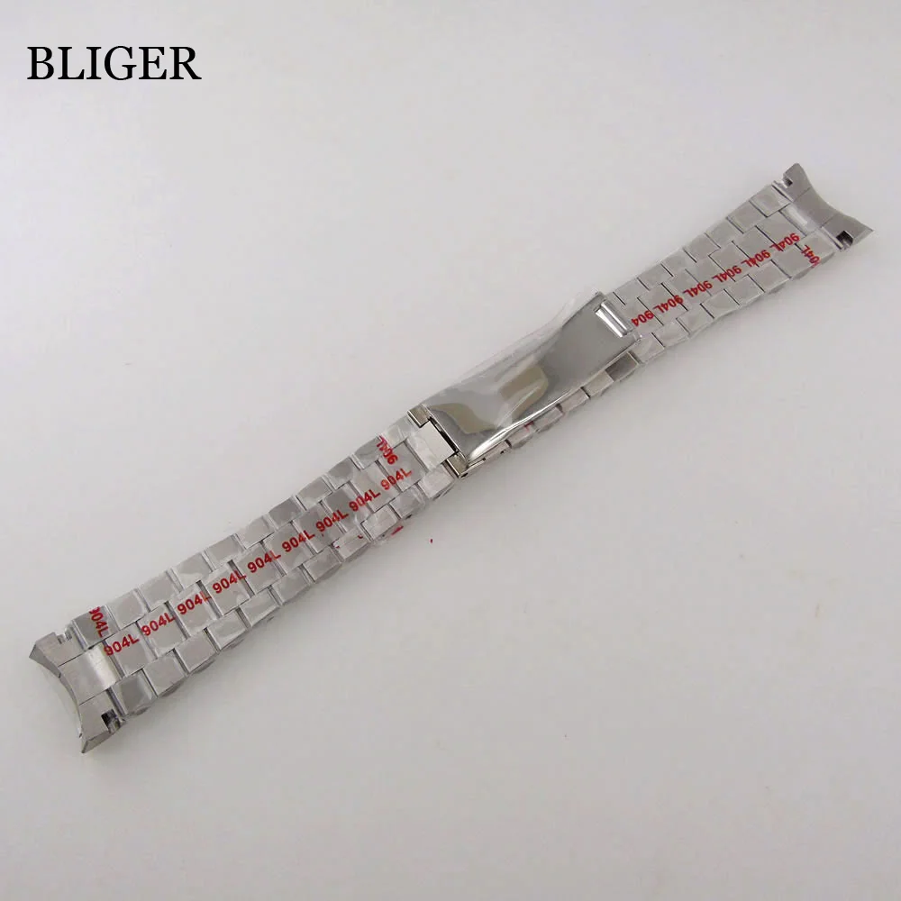 20mm Width Stainless Steel Watch Strap Bracelet Two Tone Rose Gold Silver Black Foliding Clasp