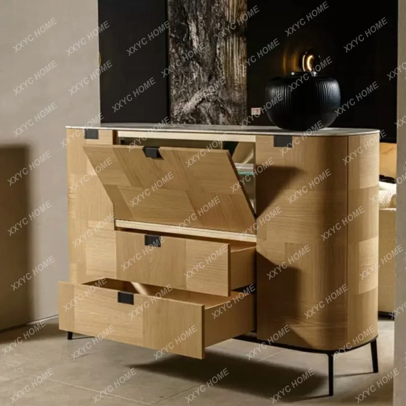 HHlight luxury meal side against the wall locker modern simple retro home entrance cabinet