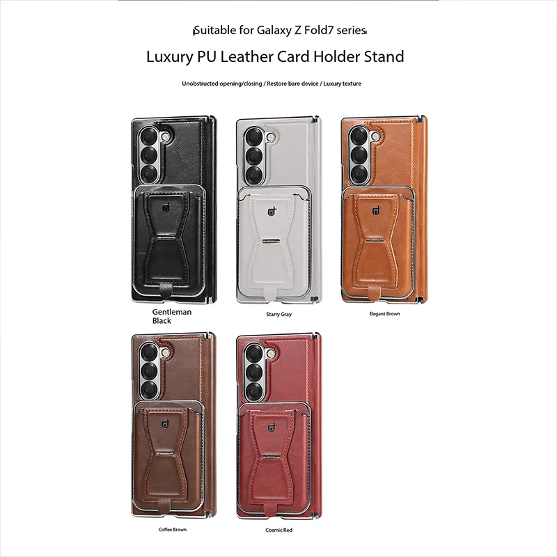 Magnet Wallet Card Stand Case for Samsung Galaxy Z Fold 7 6 5  Cover Leather Ring Holder Mag-safe Microfiber Shell Fundas